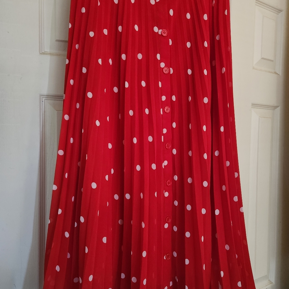 Paris Altelier pleated chiffon midi skirt